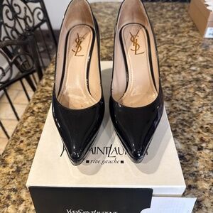 YSL patent 38.5 shoes